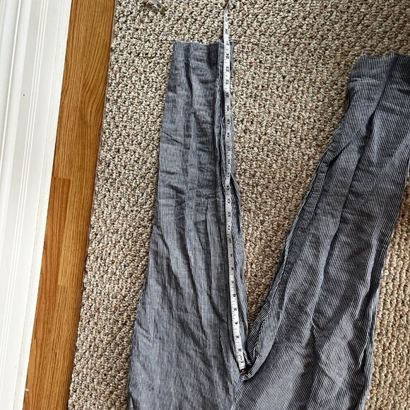 Zara Basic Linen Style Pants White & Blue Stripes Size small - Picture 14 of 14